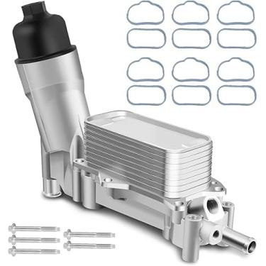 Imagem de Seaforie Kit de caixa de filtro e refrigerador de óleo de motor de alumínio 926-959 compatível com Avenger Durango Jeep Grand Cherokee 200 300 3.6L 2011-2016 926-876 5149062AA 5149062AB (atualização)