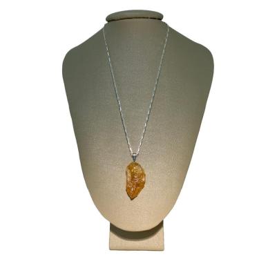 Imagem de Colar Cadeado Prata 925 Citrino Bruto - Ponte Vecchio Joias