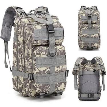 Imagem de Mochila Multiuso Escolar Tática Cargueira 30 Litros Camping Pesca Cinza