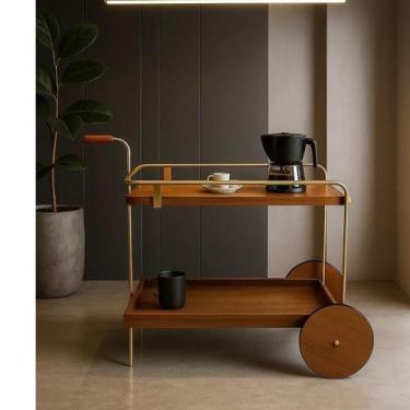 Imagem de Carrinho Gourmet Estrutura Aço Carbono Pintura Automotiva Dourado - Ca