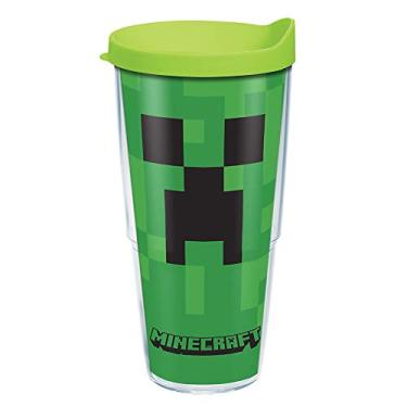 Imagem de Tervis Copo isolado Minecraft de parede dupla Made in USA mantém as bebidas frias e quentes, 680 g, Creeper