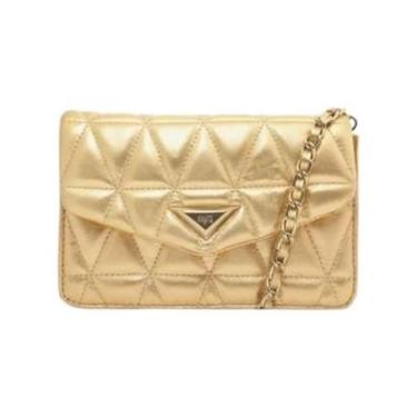 Imagem de Bolsa Feminina Schutz Tiracolo Metalasse Metalizada Pequena Dourado-Feminino