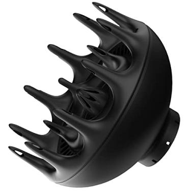 Imagem de YingEnter Difusor de cabelo de orquídea preta, secador de cabelo para secadores de cabelo com bocal de 4,6 a 4,6 cm de diâmetro, adequado para cabelos cacheados e ondulados. Suavidade e controle de