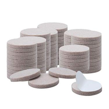 Imagem de Uxcell 80 peças Almofadas de Móveis Redondas 7/8" Antiderrapantes Protetores de Feltro Antiarranhões Armário Guarda-roupa Pés Protetor de Chão Bege