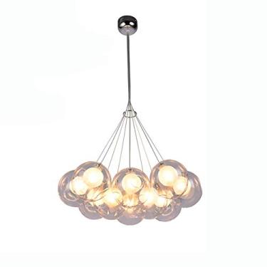 Imagem de Luminária pendente, luminária pendente LED, lustre de bola de bolha de vidro branco, sala de estar criativa para crianças, sala de estar, sala de jantar, quarto, loja de roupas, luminária de