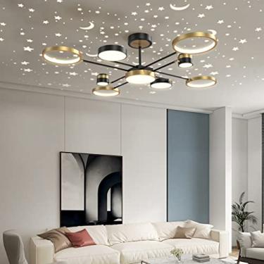 Imagem de Luminária pendente LED regulável, moderna, com controle remoto, luzes decorativas para sala de estar, abajur de acrílico, atmosfera simples, luz de teto, sala de estar, sala de jantar, lustr