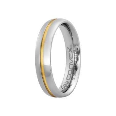 Imagem de Aliança de Aço Plus Max com Filete em Ouro 10k 5mm