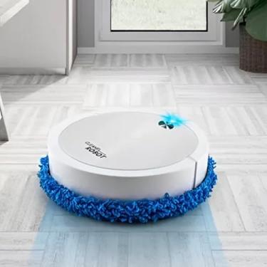 Imagem de Robozinho de Limpeza Inteligente CLEANEL,Mop Simula Pano 360° Seca Bem,Super Baixo Ruído,Navegação Autônoma,Design Moderno,Limpeza Automática para Casa com Pets/Trabalho em Casa (Branco e Preto)