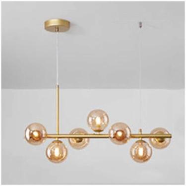 Imagem de Luz Pendente De Teto Led Moderna, Lustre De Globo De Vidro, Iluminação Pendente Sputnik De Meados Do Século Para Sala De Jantar Sala De Estar Cozinha, Gold(a), 11