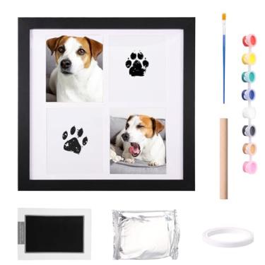 Imagem de Kit de impressão de pata de madeira com tinta e argila, gato, cachorro, animal de estimação, decoração de casa, adequado para cães, gatos, gatinhos, filhotes (preto, 1 conjunto)