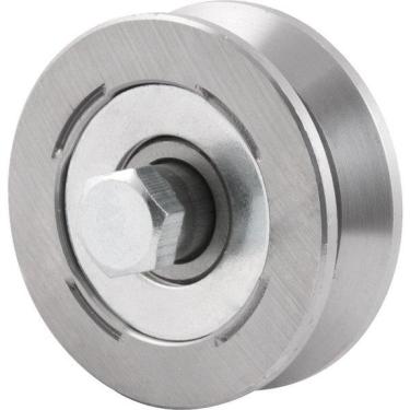 Imagem de Roldana para portão 2" tipo V em aço polido - Vonder