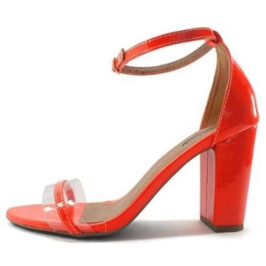 Imagem de Sandália Zhaceci Salto Alto Bloco Neon Feminina-Feminino