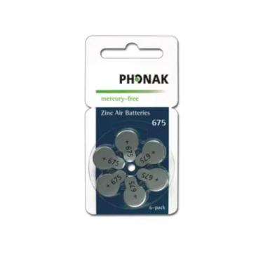 Imagem de 24 Pilhas/Baterias Phonak 675 para Aparelho Auditivo - Sem Mecúrio - 675 Azul