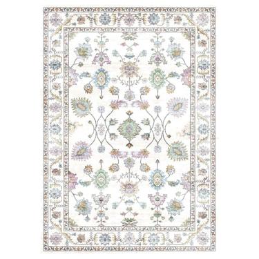 Imagem de Gertmenian Tapete de área lavável e fácil de cuidar para ambientes internos – 3 x 5 pequeno, ideal para áreas de alto tráfego na sala de estar, quarto, entrada – Casper Cream Sage, 23241