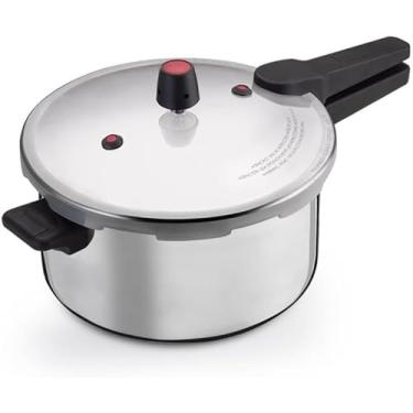 Imagem de Panela de Pressão em Alumínio com Fechamento Externo, 7 Litros, Tampa com Válvula de Segurança, Prata, Alumínio Reforçado