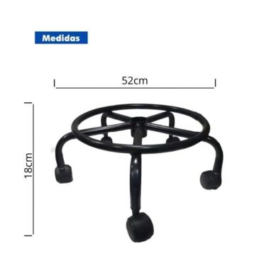 Imagem de Base Para Cadeira Caixa Alta Com Aro Apoio Dos Pés Preto