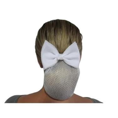 Imagem de Rede de Cabelo com Laço - Acessório Profissional para Cabelos - Ideal para Uniformes e Uso Diário(branco)