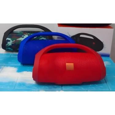 Imagem de Caixa de Som Booms Box 2 GRANDE 33cm Bluetooth Portátil Sem Fio - Pen Drive - SD - Alto Falante Grave (Vermelha)