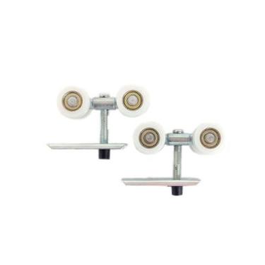 Imagem de Roldana Côncava Dupla 04 Rodas 4R 28 mm para Portas de Madeira (40 Kg)