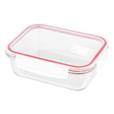 Imagem de Pote De Vidro Plasvale Retangular Hermetrica 640Ml 4 Travas