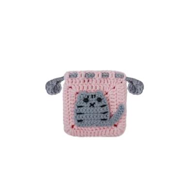 Imagem de Bolsa de moedas feita à mão, bolsa de moedas pequena de crochê para mulheres, mini porta-moedas com cordão para moedas, chaves, rosa, Casual