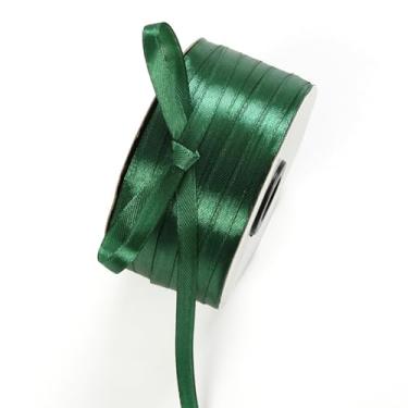 Imagem de Fita de cetim verde floresta de 1/10.2 cm x 230 m para embrulho de presente, artesanato, acessórios de moda, enfeites de cartão, fabricação de laços, projetos DIY