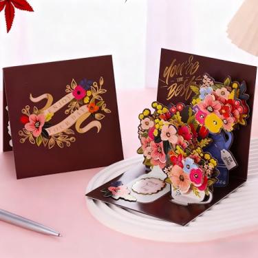 Imagem de Cartão de felicitações pop-up 3D floral vintage para encorajamento