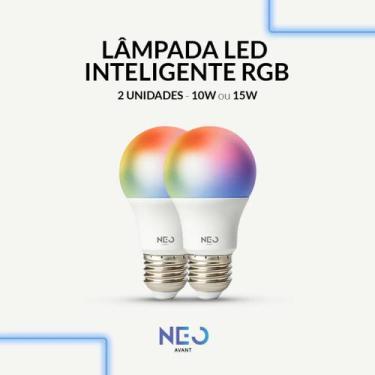 Imagem de Kit 2 a 5 Lampada Led Pera Smart Inteligente Wifi 2.4 GHz 10w RGB Colo
