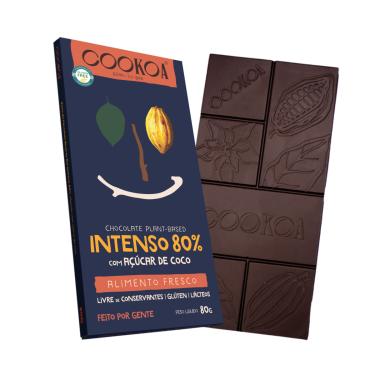 Imagem de Kit 2X: Chocolate Intenso 80% Cacau Vegano Cookoa 80g