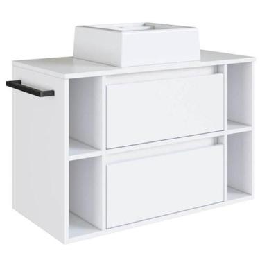 Imagem de Gabinete Para Banheiro 01 Porta 01 Gaveta 80cm Branco Proddy - MILANI 