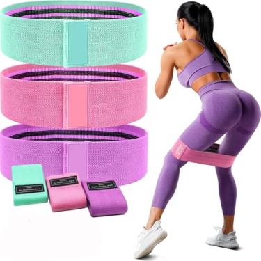 Imagem de Kit 3 Faixas Elásticas Hip Band Glúteo Academia Pilates Yoga
