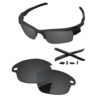 Imagem de PapaViva Lentes de reposição e kits de borracha para Oakley Fast Jacket OO9097 Óculos de sol 71 mm Preto Sólido Pro+ Polarizado Anti-embaciamento