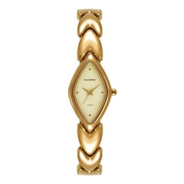 Imagem de Relogio Mondaine Feminino Ref: 32974lpmvdm1 Bracelete Losangular Dourado