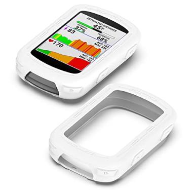 Imagem de Capa de silicone compatível com Garmin Edge 540/840, capa de computador para bicicleta solar, GPS, ciclismo, acessórios de computador, capas protetoras de silicone para para-choque (branco)