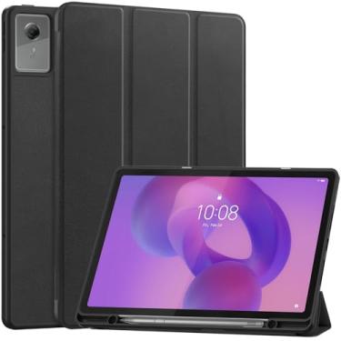 Imagem de DWaybox Capa para Lenovo Idea Tab Plus 12,1 polegadas modelo 2025, capa protetora à prova de choque com suporte, compartimento para caneta integrado e despertar/hibernar automaticamente, capa