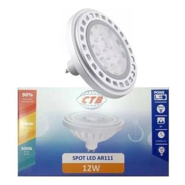 Imagem de 2X Ctb Ar111 Lâmpada Led 12W 3000K Gu10 Blanco Cálido