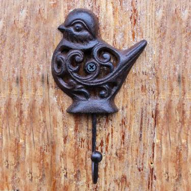 Imagem de Cabide Retrô De Ferro Forjado, Coruja, Passarinho, Porta-roupas, Gancho De Parede, Estilo Country, Decoração única, Organizador De Armazenamento, Jardim, Varanda, Sala De Estar, Black