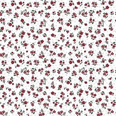 Imagem de Tecido Tricoline Mini Floral Arabella Marsala e Bordô (Vermelho) - Per