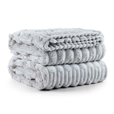 Imagem de Cobertor Manta Alaska Casal Queen 2,40m X 2,20m Manta Flannel Soft - Cinza Platina - 10...
