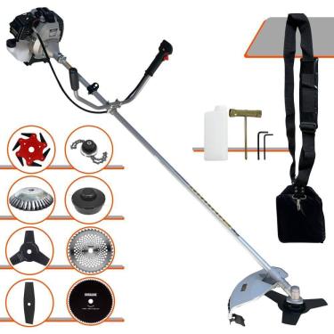 Imagem de Roçadeira Multifunções Completa Toyama TBC43H À Gasolina 2T 43cc 1,7HP Alta Rotação Ideal Para Todos os Tipos de Trabalhos Com 8 Opções de Cortes
