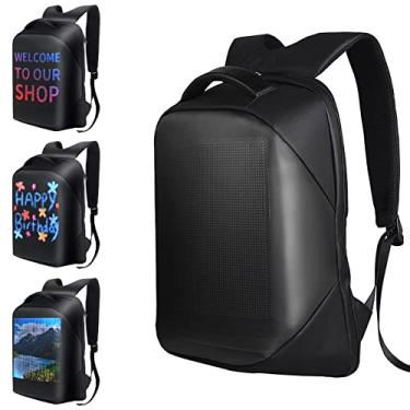 Imagem de Mochila de ombro LED com tela colorida para viagem, mochila para laptop, bolsa de ombro à prova d'água para mochila ao ar livre