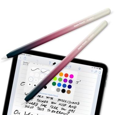 Imagem de Apple Pencil Skin [Pacote com 2] Capa de Vinil Premium Ultra Fina 3M Tinta Dourada Greenguard Capa Completa para Apple Pencil Cor Gradiente – 2ª Geração (G09)