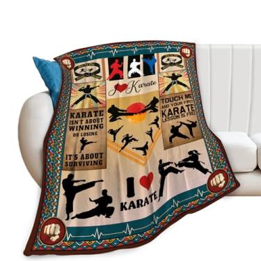 Imagem de Cobertor de karatê, cobertor de karatê, presentes esportivos, cobertores de flanela de lã para homens, meninos, mulheres, amantes de adultos, roupa de cama macia, presente para sofá-cama, escritório