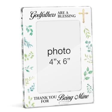 Imagem de FTRBXT Porta-retrato Godfather Gifts for Godfather Gifts for Godfather Birthday Christmas End of Year, Godfathers Are a Blessing, porta-retratos de acrílico, 10 x 15 cm