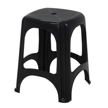 Imagem de Kit 4 Banqueta Tramontina Niteroi em Polipropileno Preto