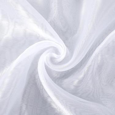 Imagem de Tecido de organza transparente da The Yard - Tecido de organza branca de 5,8 m x 152 cm de largura, tecidos de tule branco para decorações de festa de casamento cortina de pano de fundo