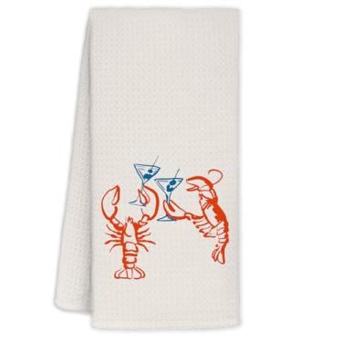 Imagem de YTRGI Margarita Lagosta Vermelha Tequila Decoração de Festa Toalhas de Mão para Banheiro Cozinha, Margarita Tequila Amante de Lagosta Presentes para Mulheres Boas-vindas Aniversário Natal, Toalhas de