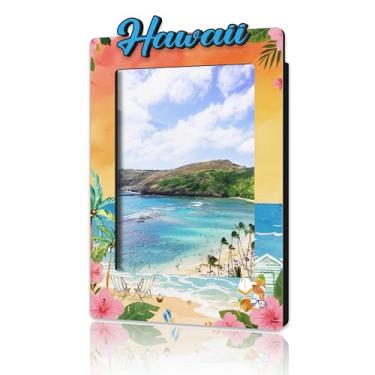 Imagem de DRWJPAT Moldura magnética japonesa, mini molduras magnéticas para geladeira e armário, presentes de lua de mel para amigos e casais, imãs de madeira para viagem -B12