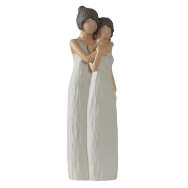 Imagem de Embrace Mother and Daughter Figurine Statue, Ornamento Mãe Resina Presente para Dia da Mãe, Decoração Arte Estética, Expositor Perfeito Mesa de Estante para Ou