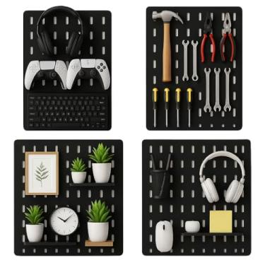 Imagem de Painel Organizador Pegboard Gamer Ferramentas Acessórios(PRETO)